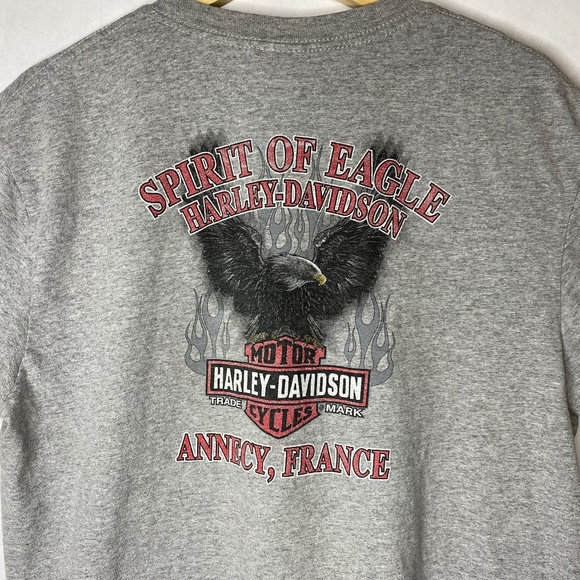 2010 Harley Davidson "Since 1903" Annecy France Dealership Tee Shirt Grey Large - Picture 7 of 10